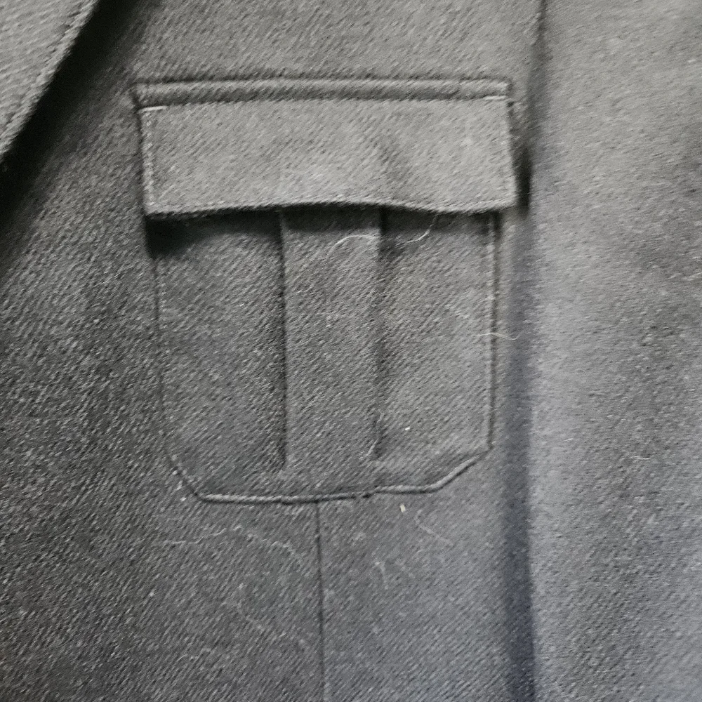 DKNY Men's Black/Navy 100%Wool Sport Coat - Notch Lapel